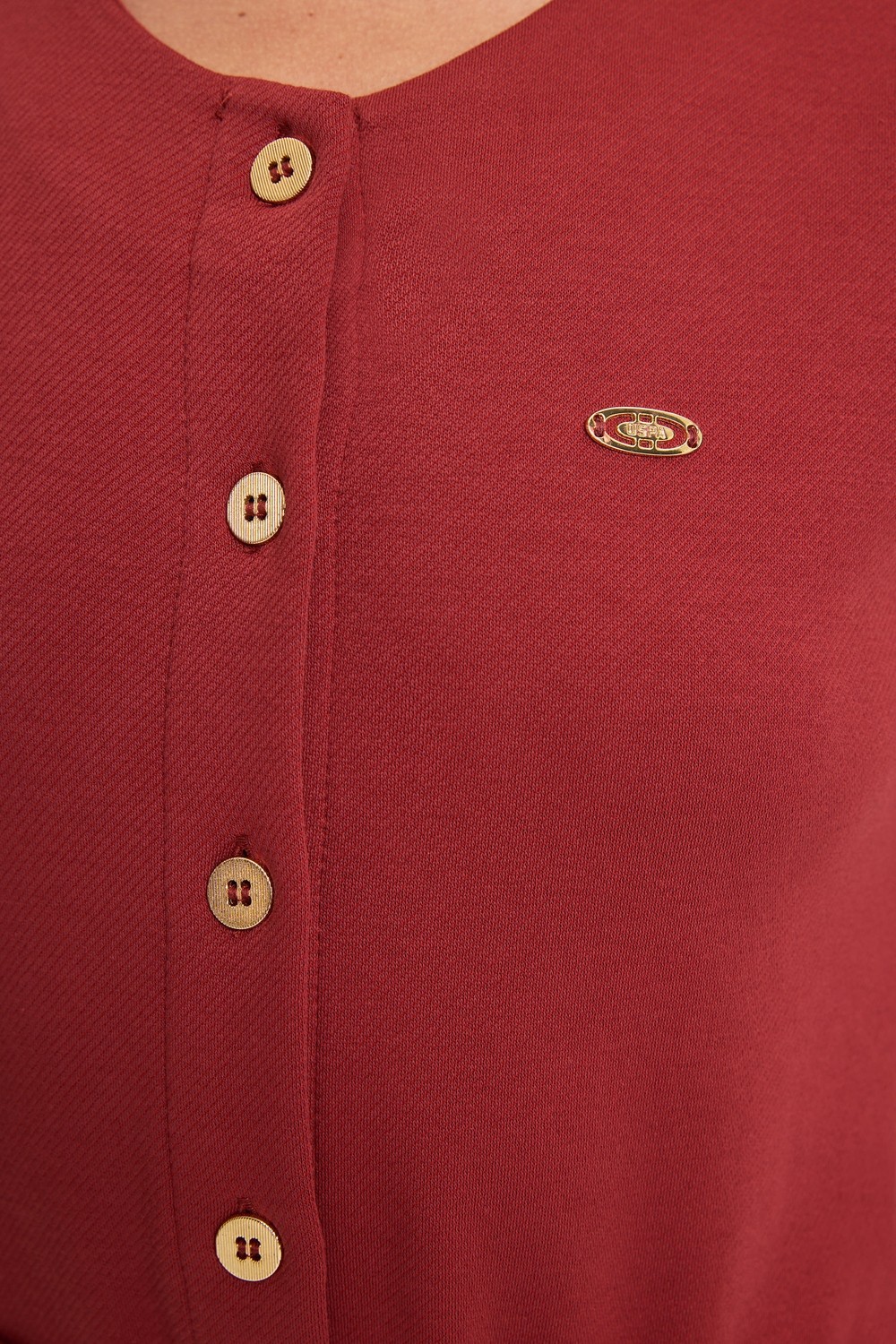 U.S. Polo Assn. Kadın Vişne Elbise (Örme) 50323478-VR223 görsel 6