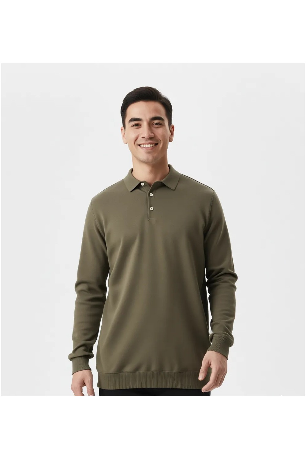 Altınyıldız Classics Erkek Siyah Pamuklu Standart Fit Normal Kesim Polo Yaka Triko Kazak görsel 6
