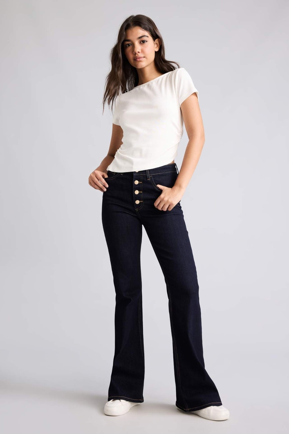 DeFacto Mia Flare Fit Normal Bel Jean Pantolon H6949AX26AU görsel 3