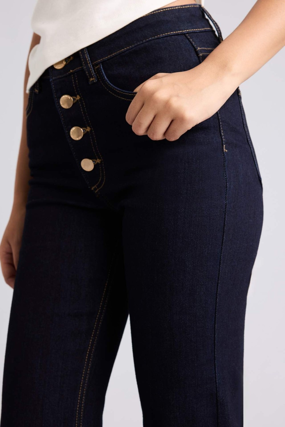 DeFacto Mia Flare Fit Normal Bel Jean Pantolon H6949AX26AU görsel 5
