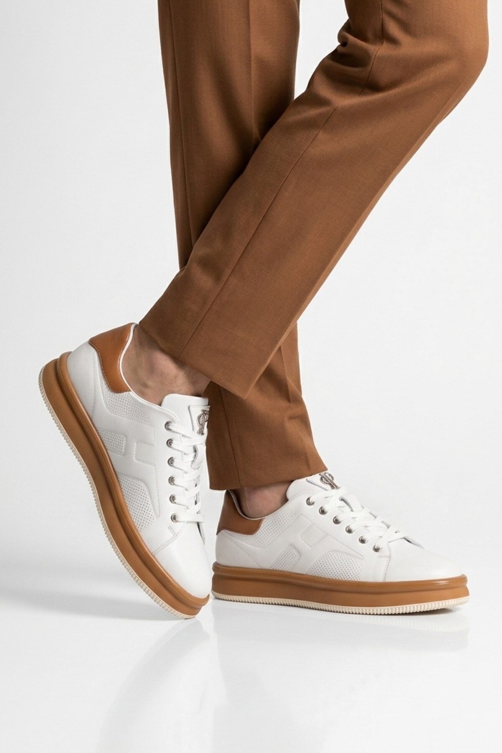 Voyager Siyah Hakiki Deri Erkek Casual Sneaker Memory Taban Premium Casual Ayakkabı M030 M görsel 6