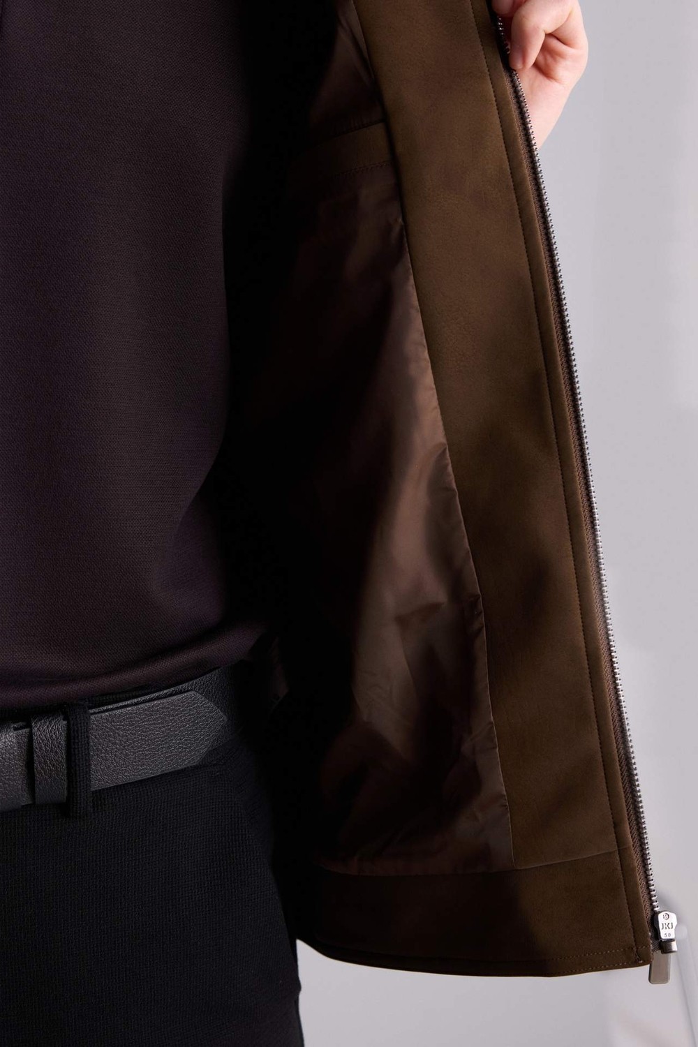 DeFacto Slim Fit Polo Yaka Astarlı Fermuarlı Ceket Mont H2228AX26AU görsel 5