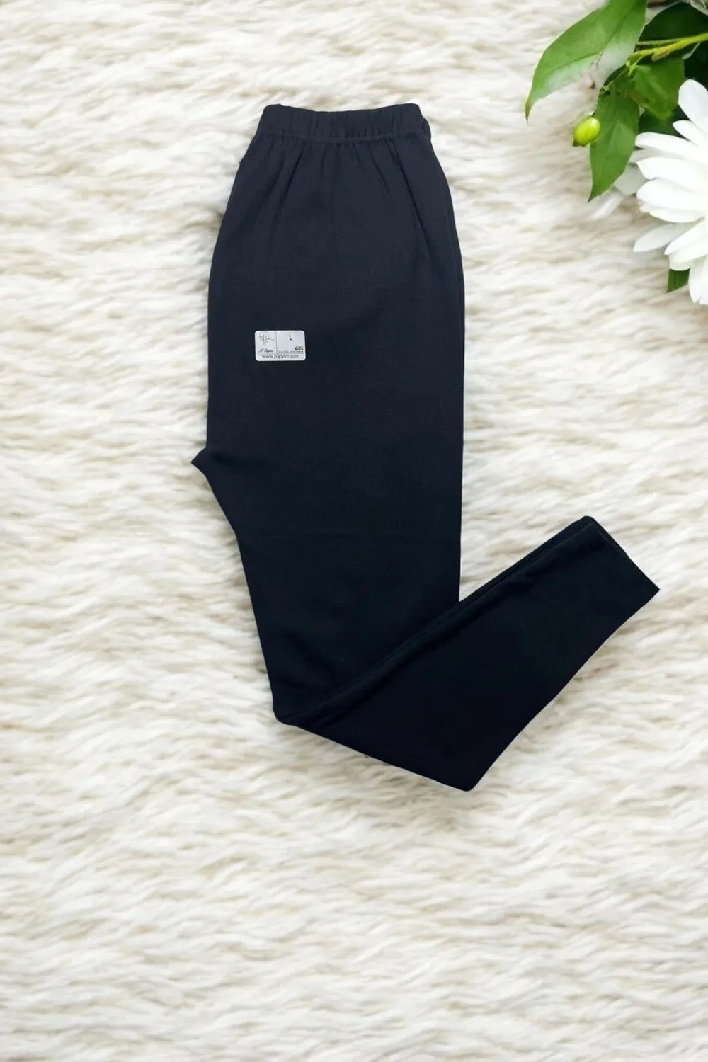 Mostess Unisex Siyah Kışlık Tayt Şardonlu Rahat Yumuşak Ağlı Kalın Içlik Tayt görsel 3