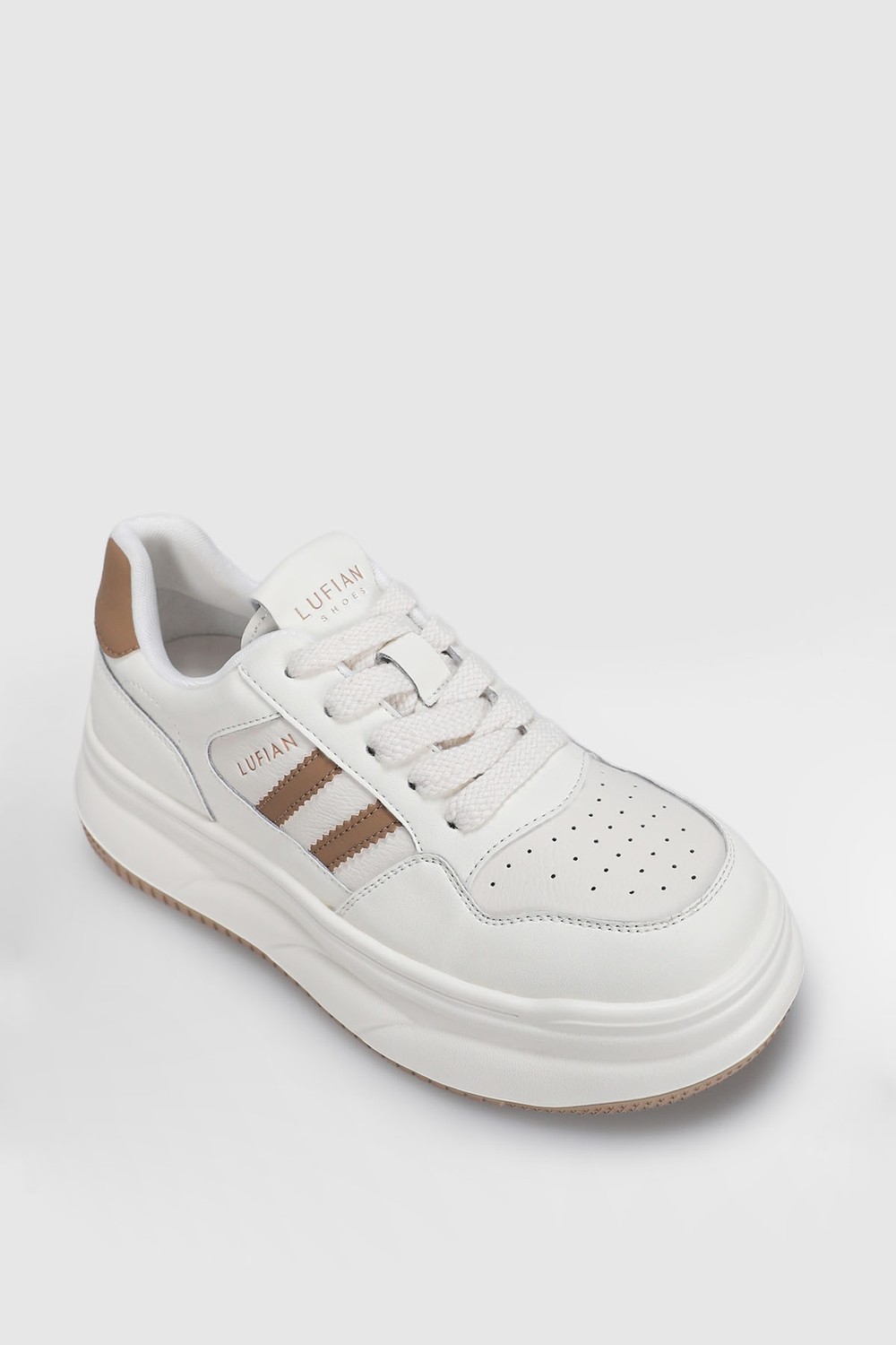 Lufian Elora Kadın Sneaker Ayakkabı Bej görsel 2