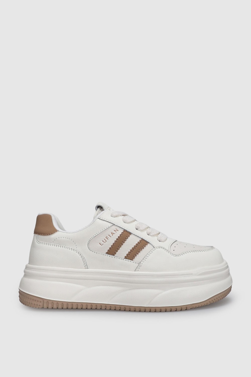 Lufian Elora Kadın Sneaker Ayakkabı Bej görsel 3
