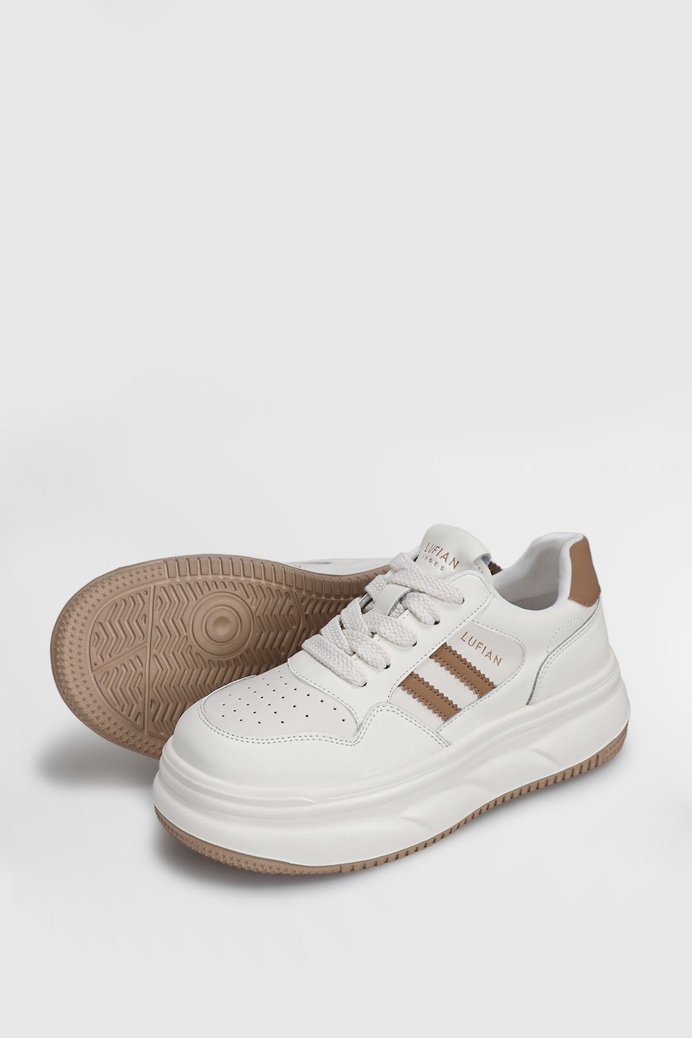 Lufian Elora Kadın Sneaker Ayakkabı Bej görsel 5