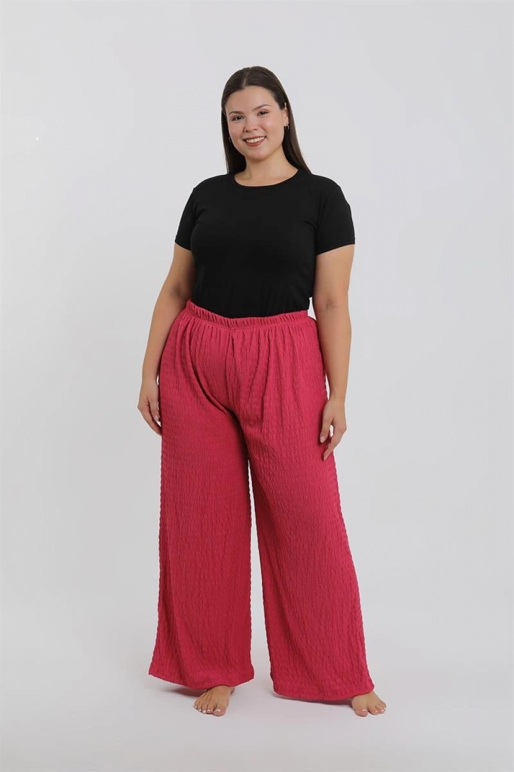 Hace Bazaar Marsilyan- Kadın Büyük Beden Yeşil Rahat Kesim Baggy Tek Alt görsel 6