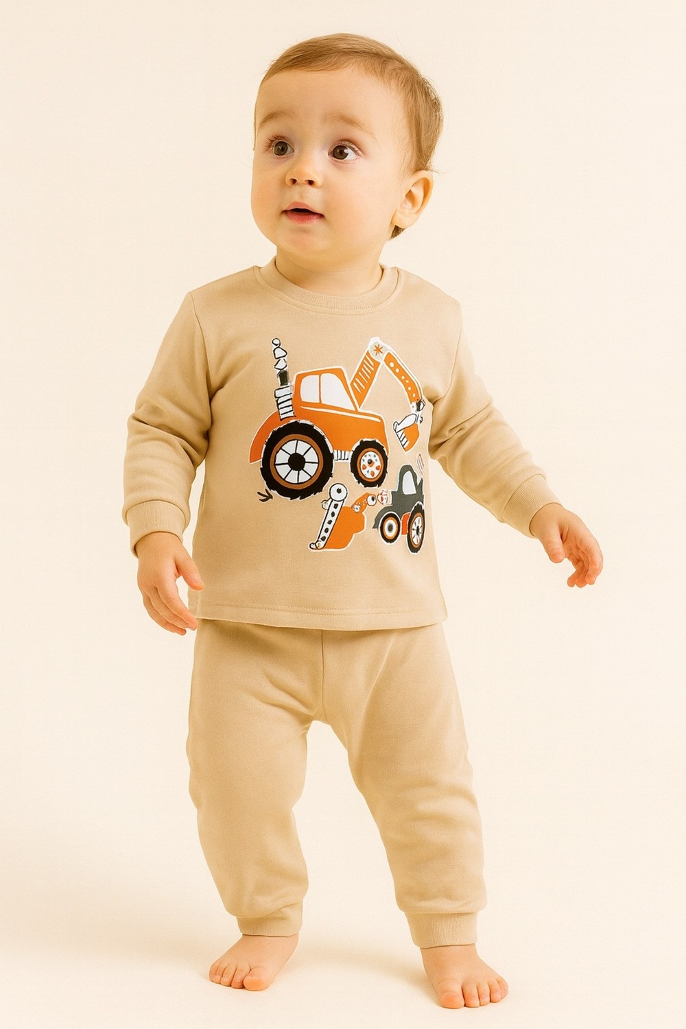 Aden Kids Erkek Çocuk Dinozor Baskılı Pamuklu Penye Pijama Takımı 0-5 Yaş, Mevsimlik, Günlük Kullanıma Uygun görsel 6