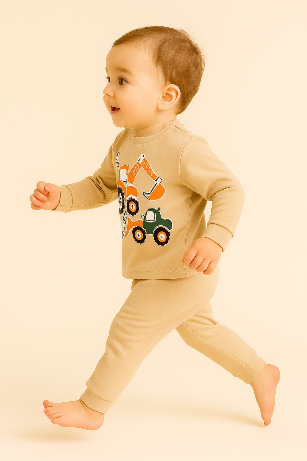 Aden Kids Erkek Çocuk Dinozor Baskılı Pamuklu Penye Pijama Takımı 0-5 Yaş, Mevsimlik, Günlük Kullanıma Uygun görsel 7
