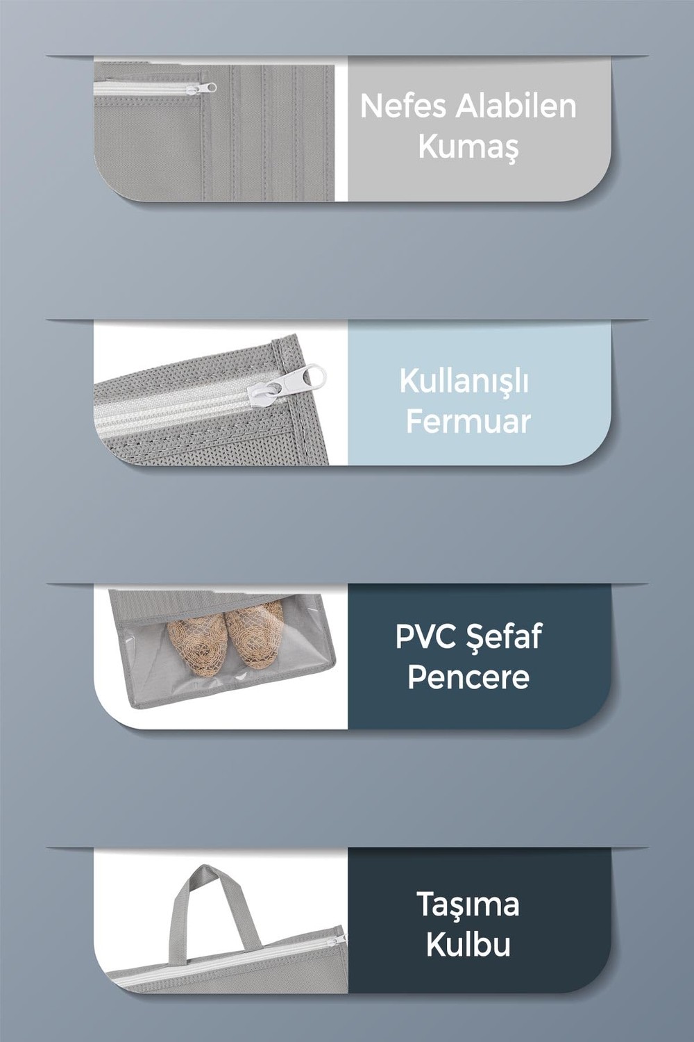 Bavul Içi Düzenleyici 5'li Set Valiz Seyahat Organizeri Ayakkabı Torbası Hurç görsel 7