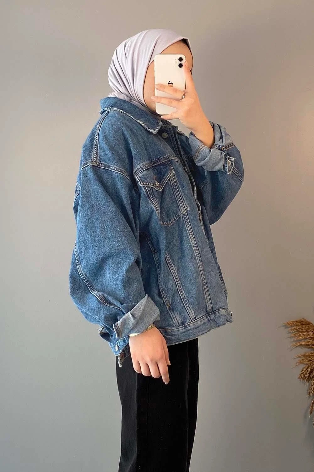 Lamelif Çift Cepli Oversize Ceket Buz Mavisi görsel 7