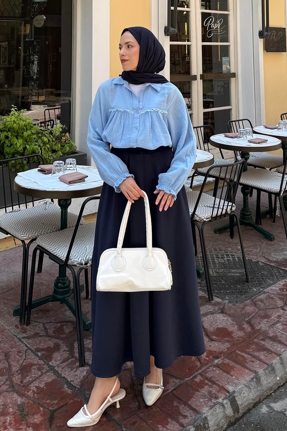 Lamelif Dantel Detaylı Gömlek Acı Kahverengi