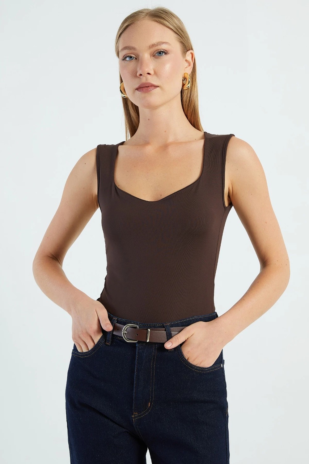 FullaModa Basic U Yaka Çıtçıtlı Body görsel 3