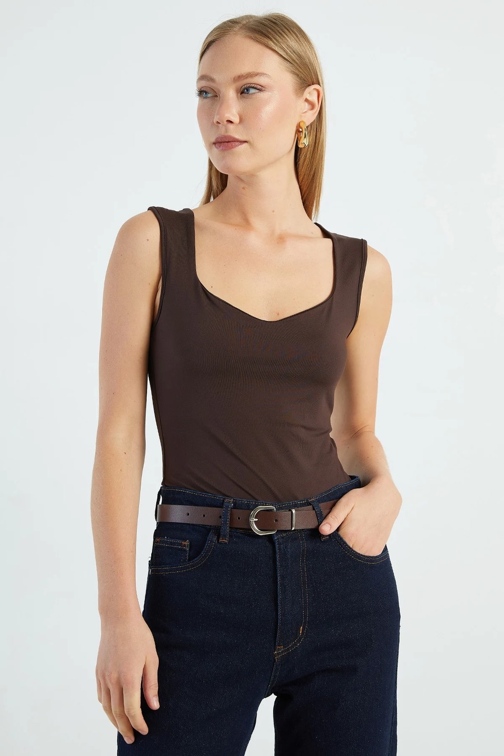 FullaModa Basic U Yaka Çıtçıtlı Body görsel 4