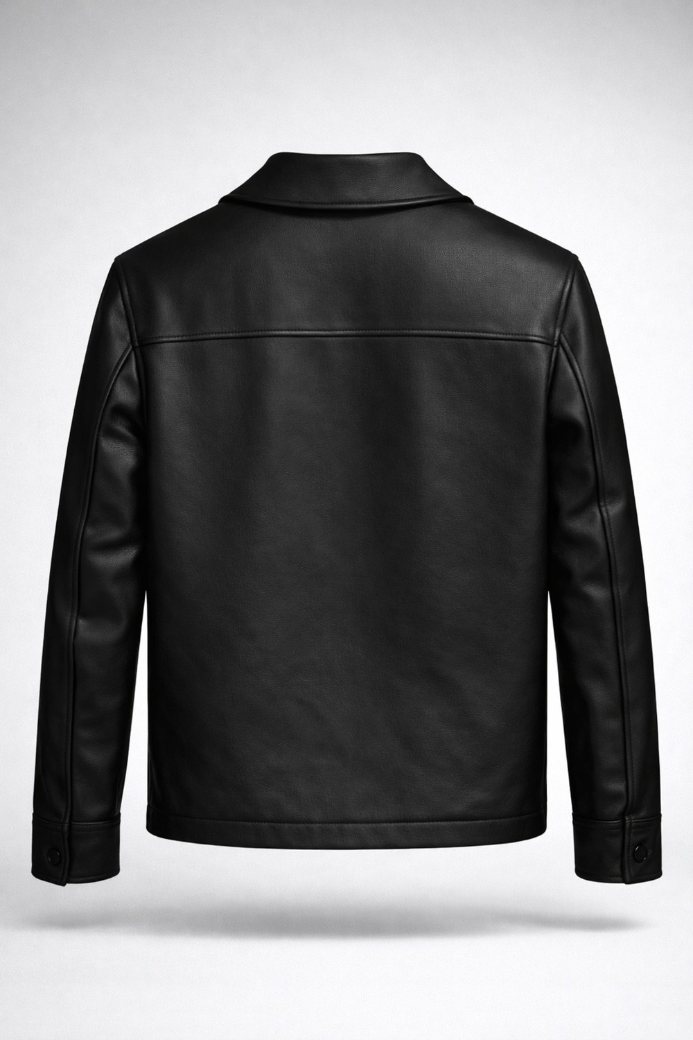 Baselco Slim Fit Erkek Ceket Suni Deri Siyah Renk Polo Yaka ve Pratik Ceplerle görsel 4