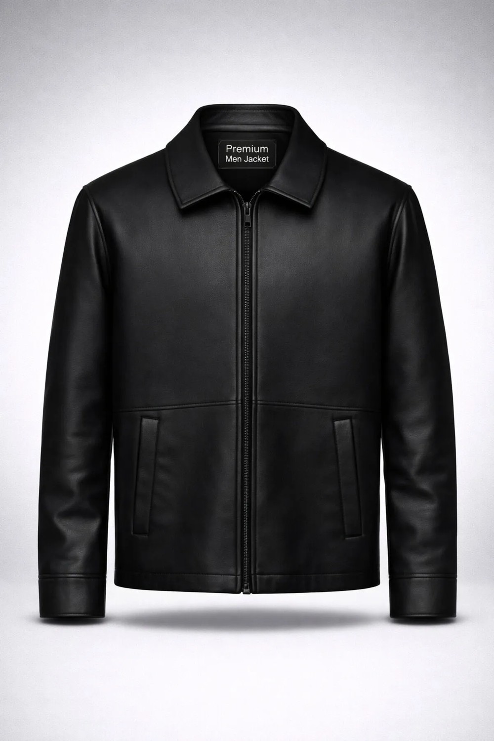 Baselco Slim Fit Erkek Ceket Suni Deri Siyah Renk Polo Yaka ve Pratik Ceplerle görsel 6