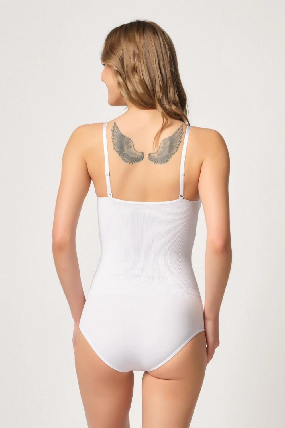 Hace Bazaar Marsilyan™ Beyaz Mı 1925 Soft Pedli Çıtçıtlı Body görsel 2