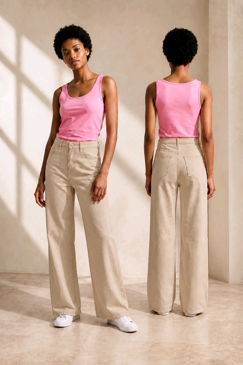 Hies Wide Leg Palazzo Kadın Jeans, Likralı Yüksek Bel Kot Pantolon - Siyah görsel 4