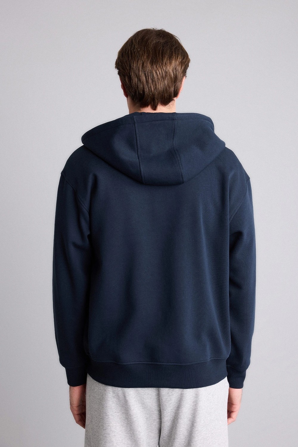 DeFacto Relax Fit Kapüşonlu İçi Yumuşak Tüylü Kalın Kumaş Fermuarlı Sweatshirt D7599AX26AU görsel 5
