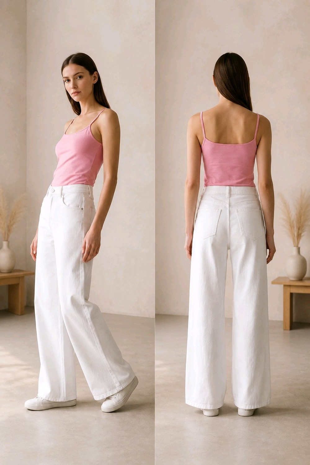 Hies Wide Leg Palazzo Kadın Jeans, Likralı Yüksek Bel Kot Pantolon - Siyah