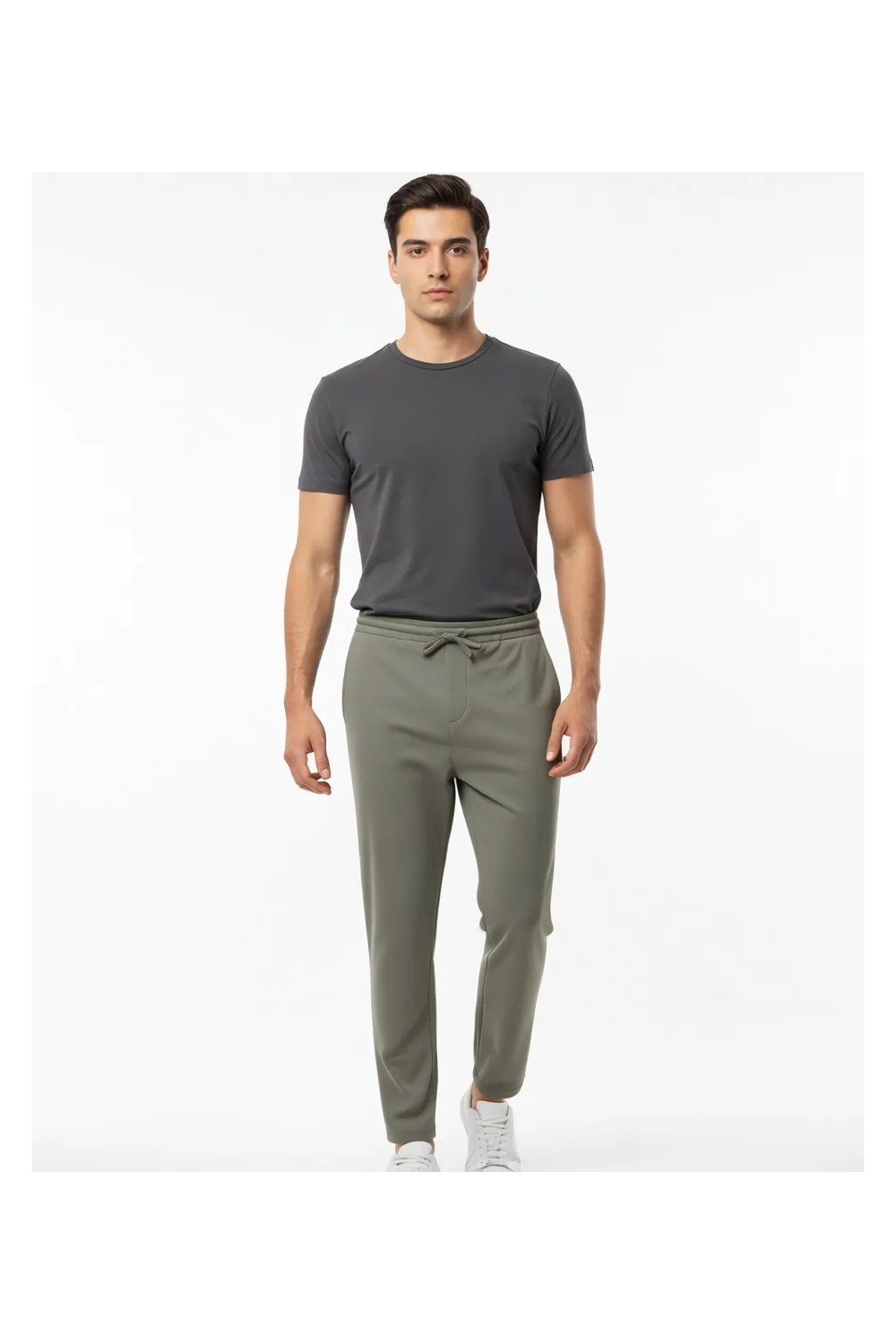 Altınyıldız Classics Erkek Siyah Pamuklu Esnek Beli Lastikli Diagonal Desenli Jogger Pantolon Standart Fit Normal Kesim görsel 7