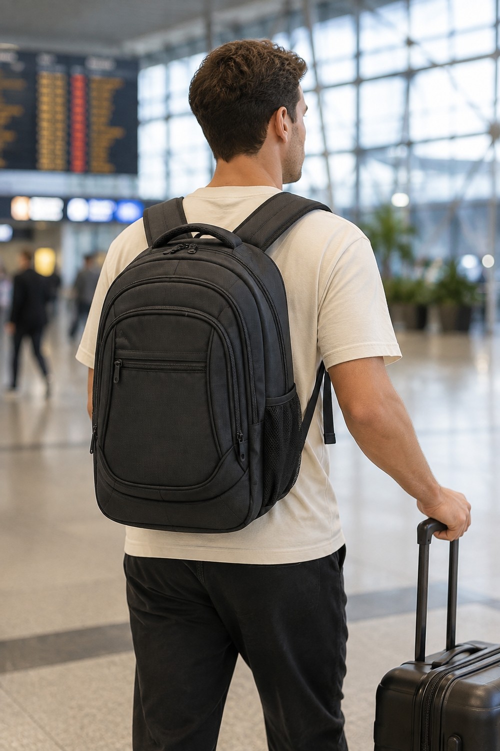 Gnc Design GNC DESİGN Siyah Unisex 15.6 Inç Laptop Bölmeli Su Geçirmez Sırt ve Seyahat Çantası