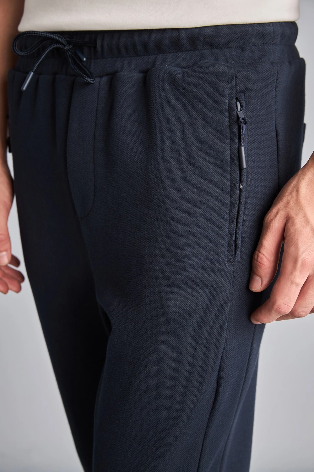 DeFacto Slim Fit Bağcıklı Fermuar Cepli Pike Jogger Eşofman Altı D5258AX26AU görsel 4
