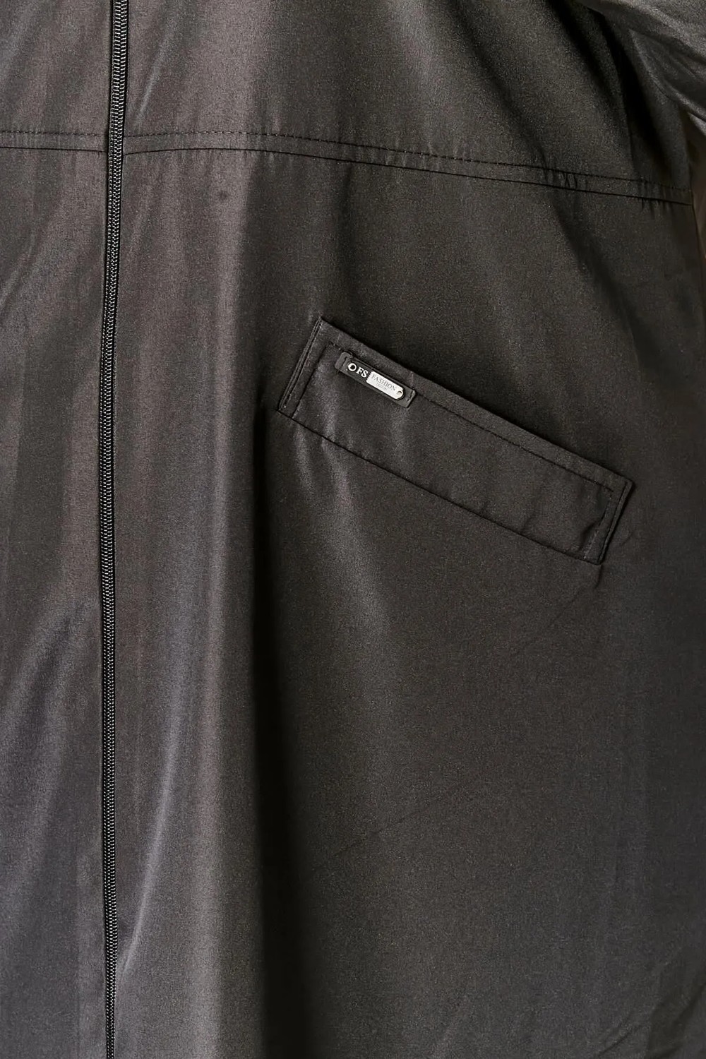 Derace Kadın Büyük Beden Siyah Tam Boy Trenç Regular Fit Hakim Yaka %100 Polyester görsel 6