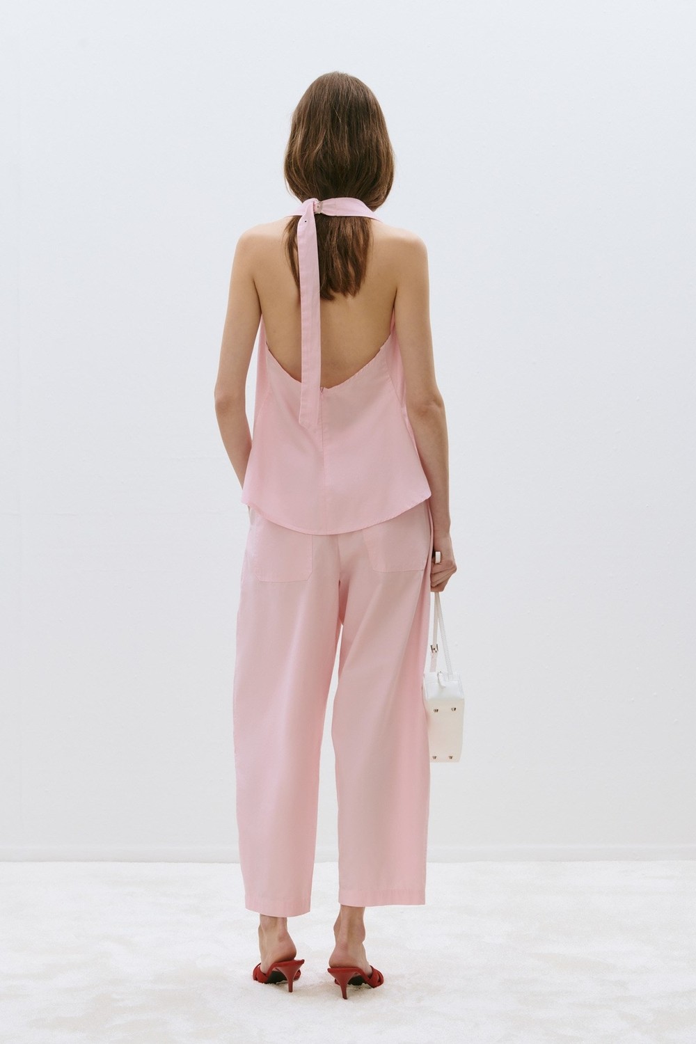 Suud Collection Bej Raya Yıkamalı Poplin Pantolon görsel 3