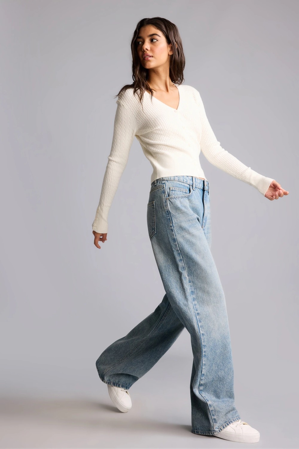 DeFacto Yüksek Bel 90's Wide Leg Jean Pantolon H6947AX26AU görsel 2