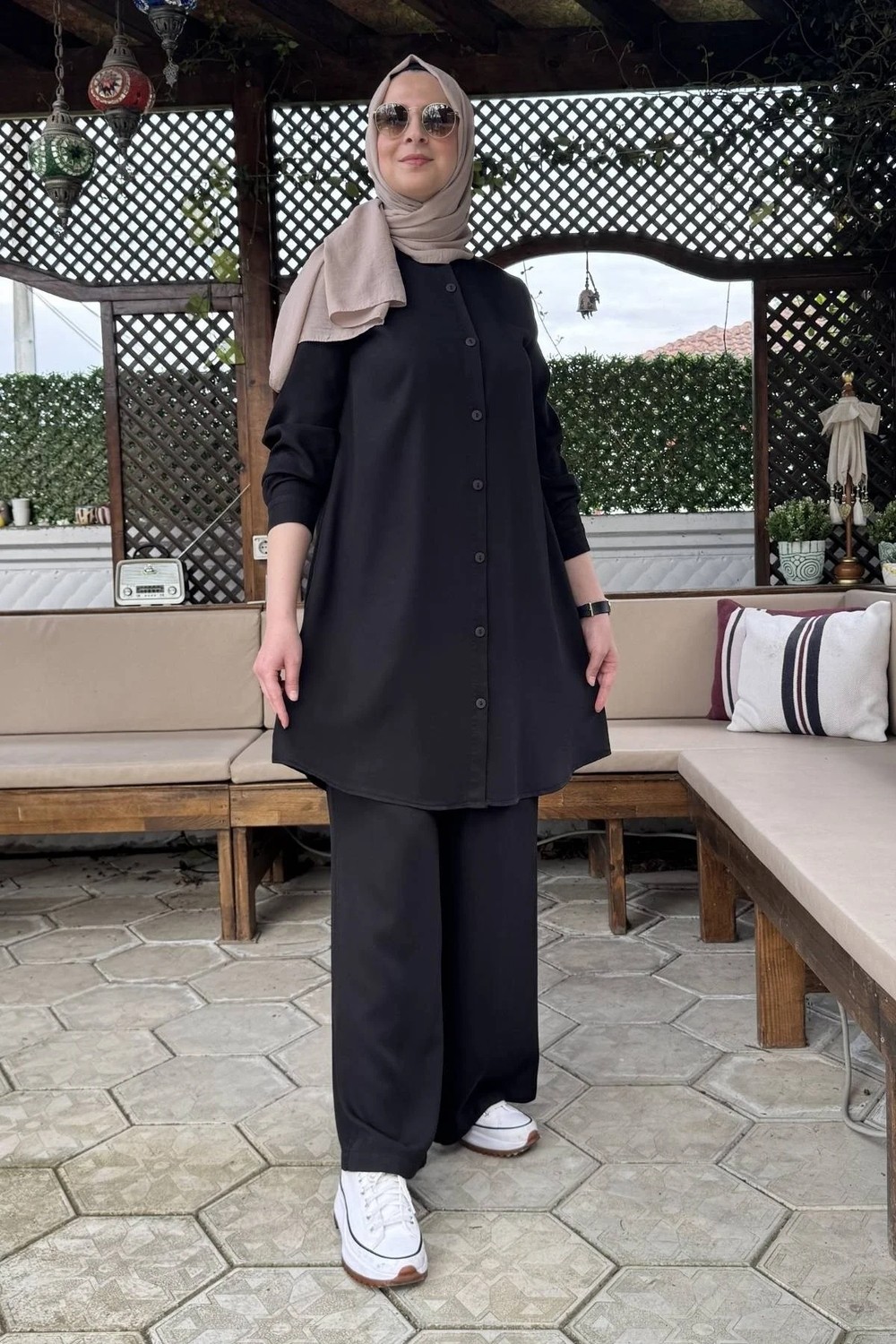 Rabia Şamlı Ezgi Pantolonlu Takım Siyah görsel 3