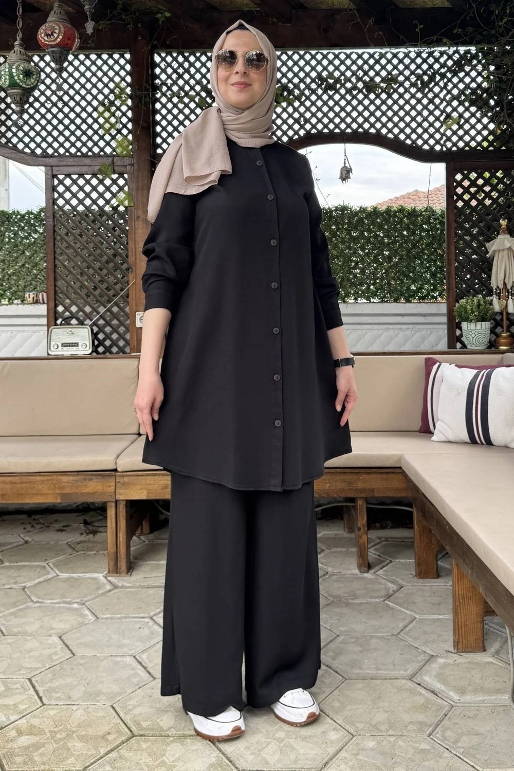 Rabia Şamlı Ezgi Pantolonlu Takım Siyah görsel 4