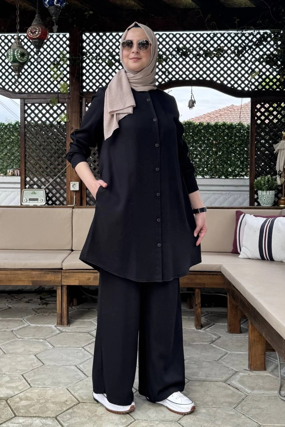 Rabia Şamlı Ezgi Pantolonlu Takım Siyah görsel 5