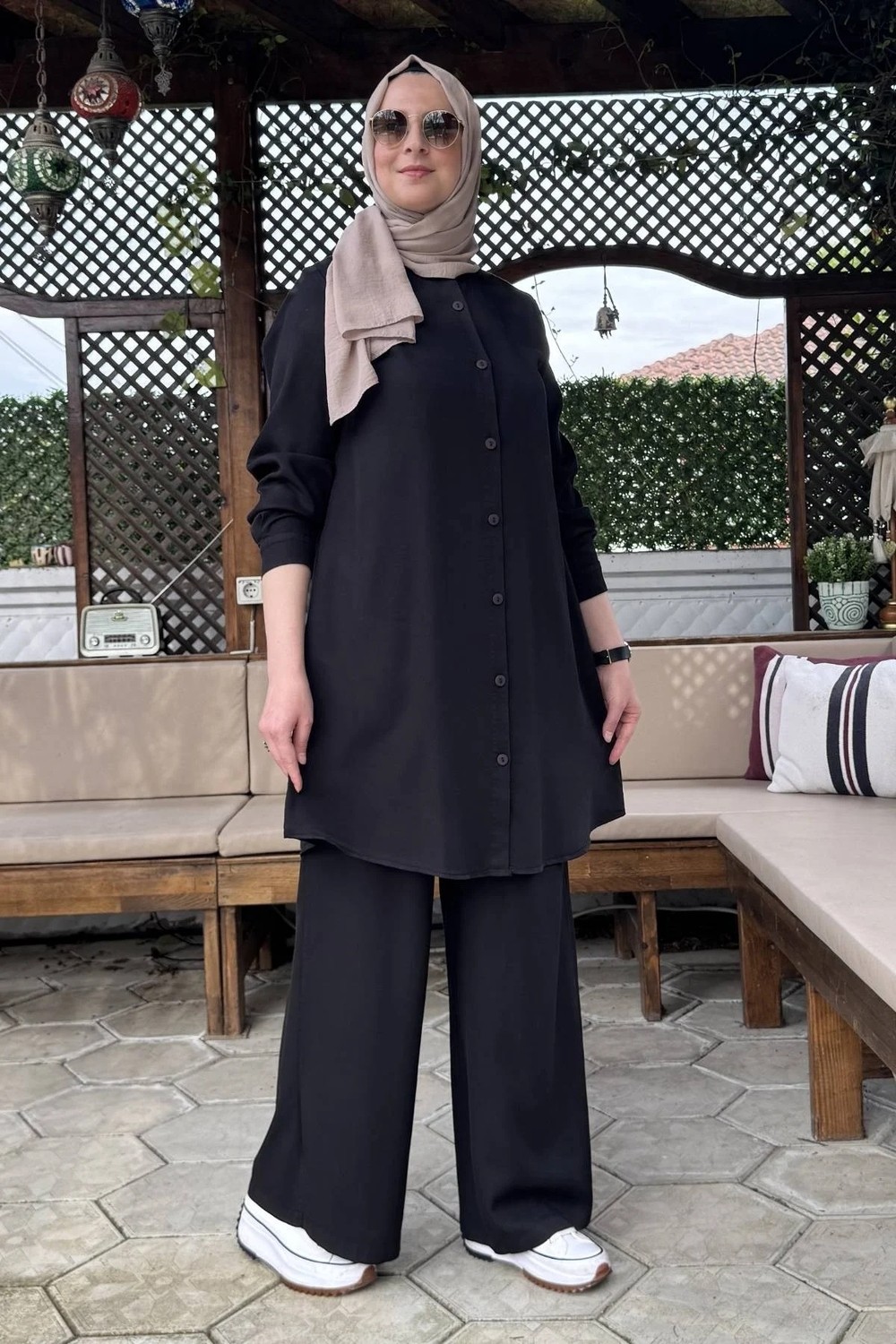 Rabia Şamlı Ezgi Pantolonlu Takım Siyah görsel 7