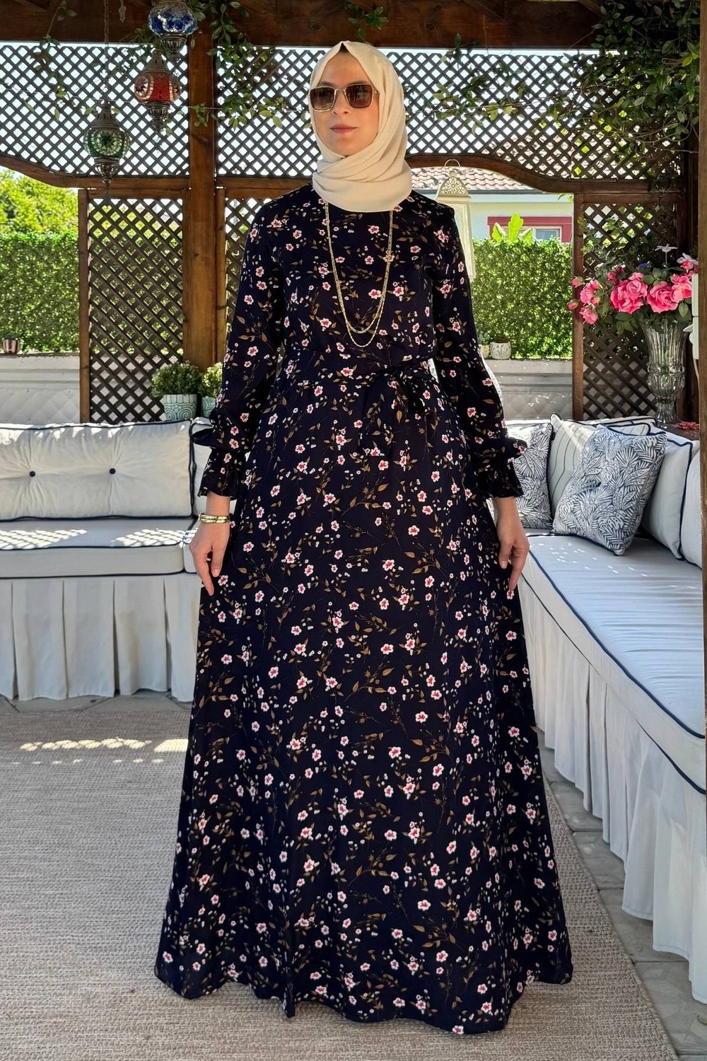Rabia Şamlı Bihter Lacivert Elbise