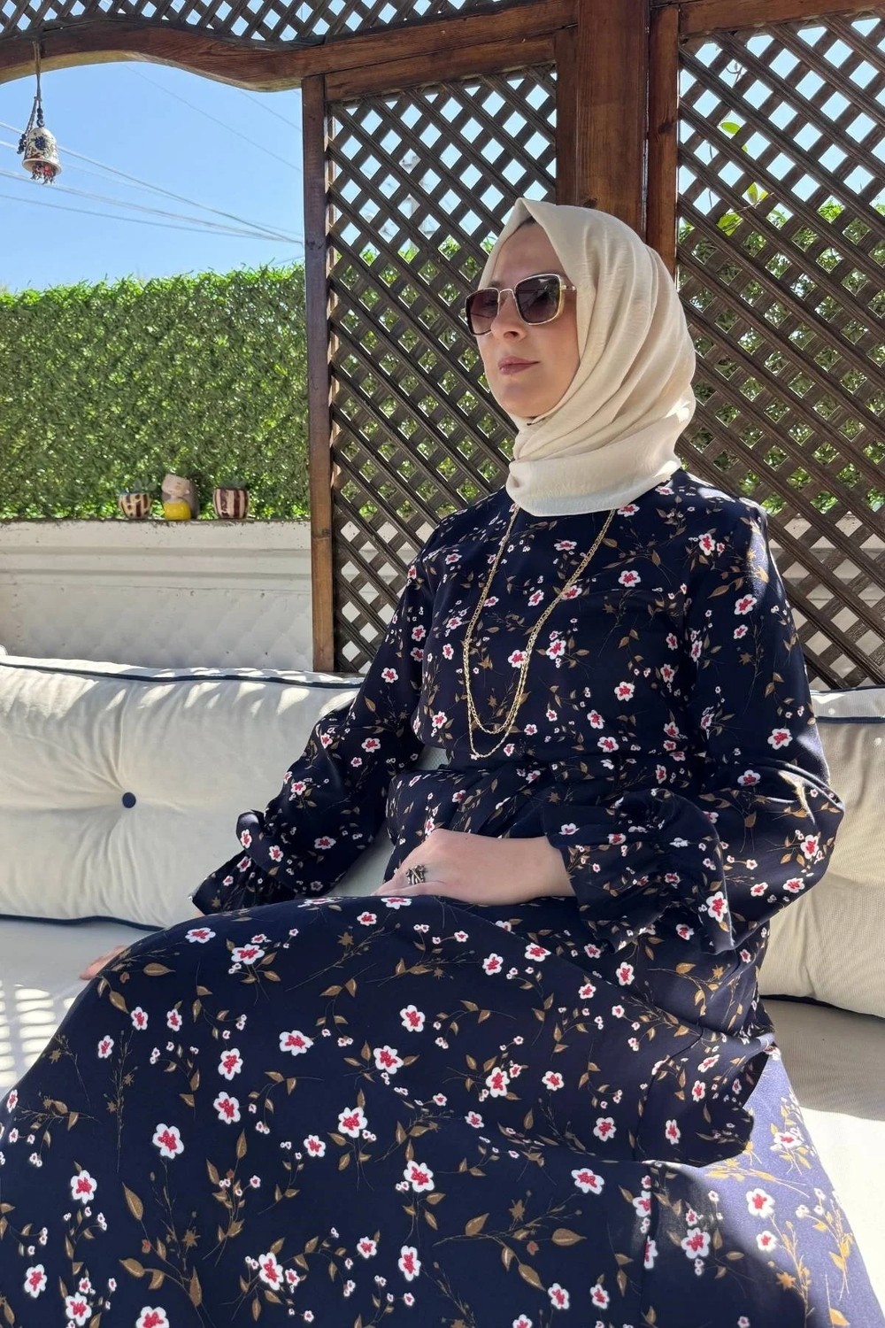 Rabia Şamlı Bihter Lacivert Elbise görsel 2