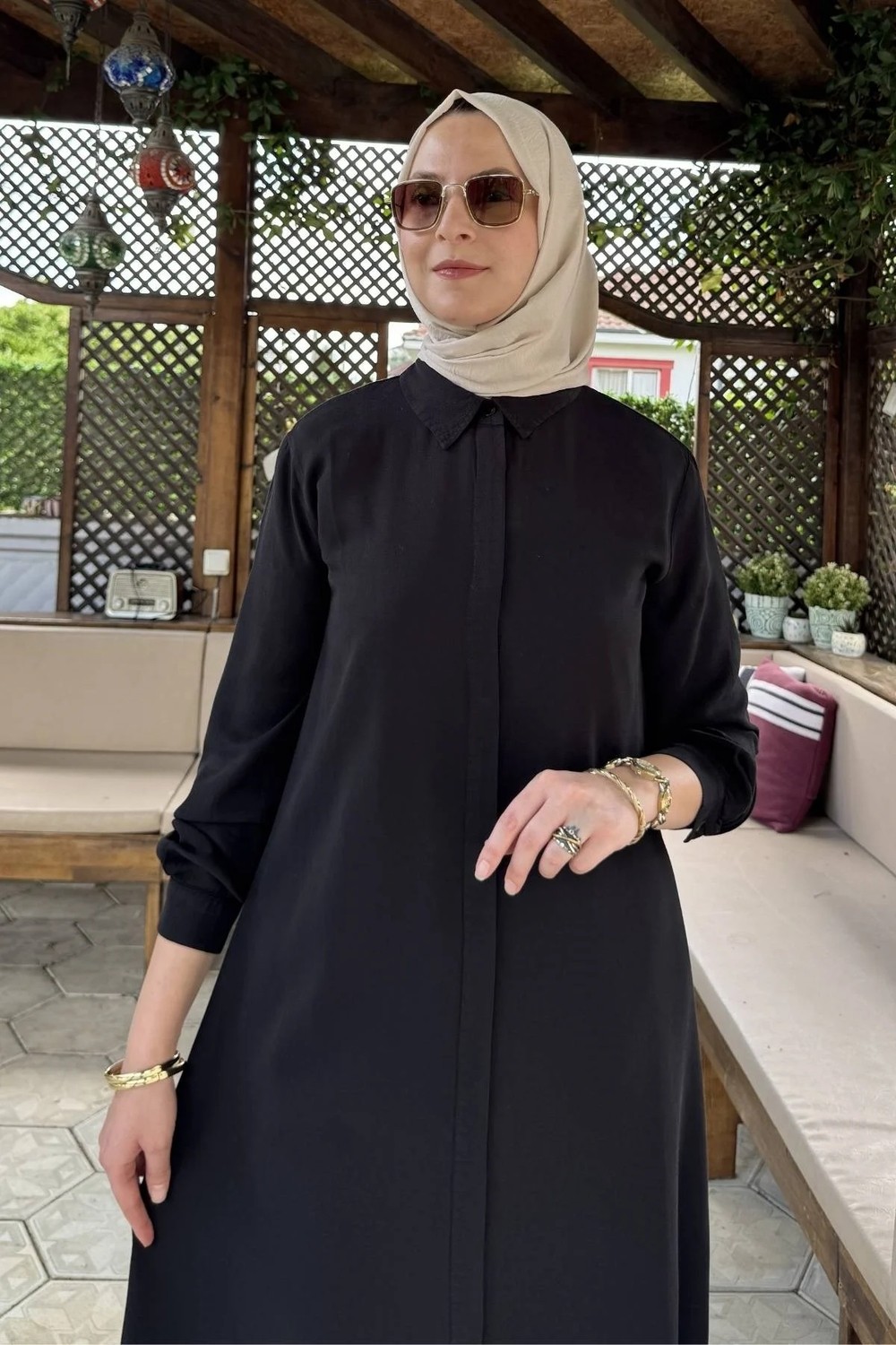 Rabia Şamlı İnci Pantolonlu Takım Siyah görsel 3