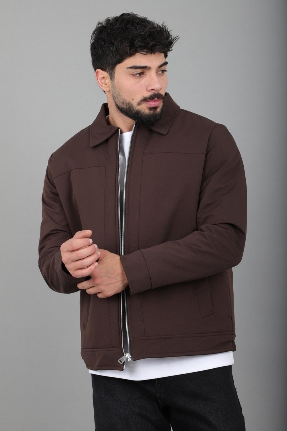 Stil Kombin Içi Kürklü Yakalı Orta Kışlık Mont Pldp 3033-M_50511