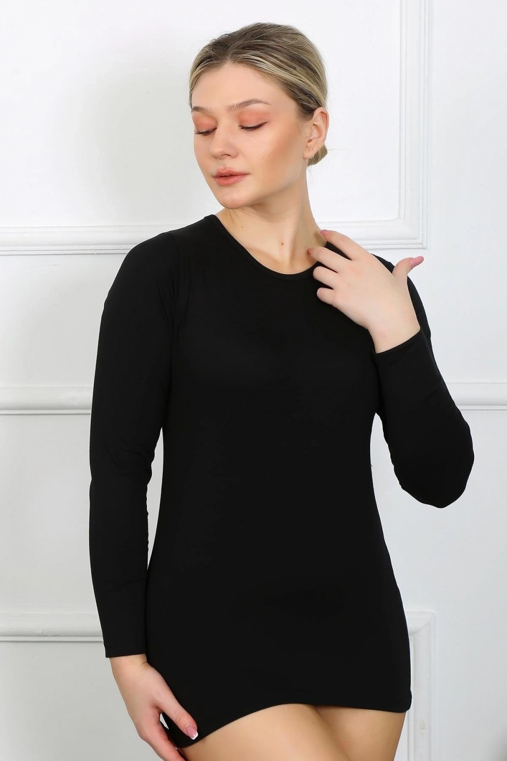 Hace Bazaar Marsilyan- Bayan Uzun Kol Body Beyaz görsel 4