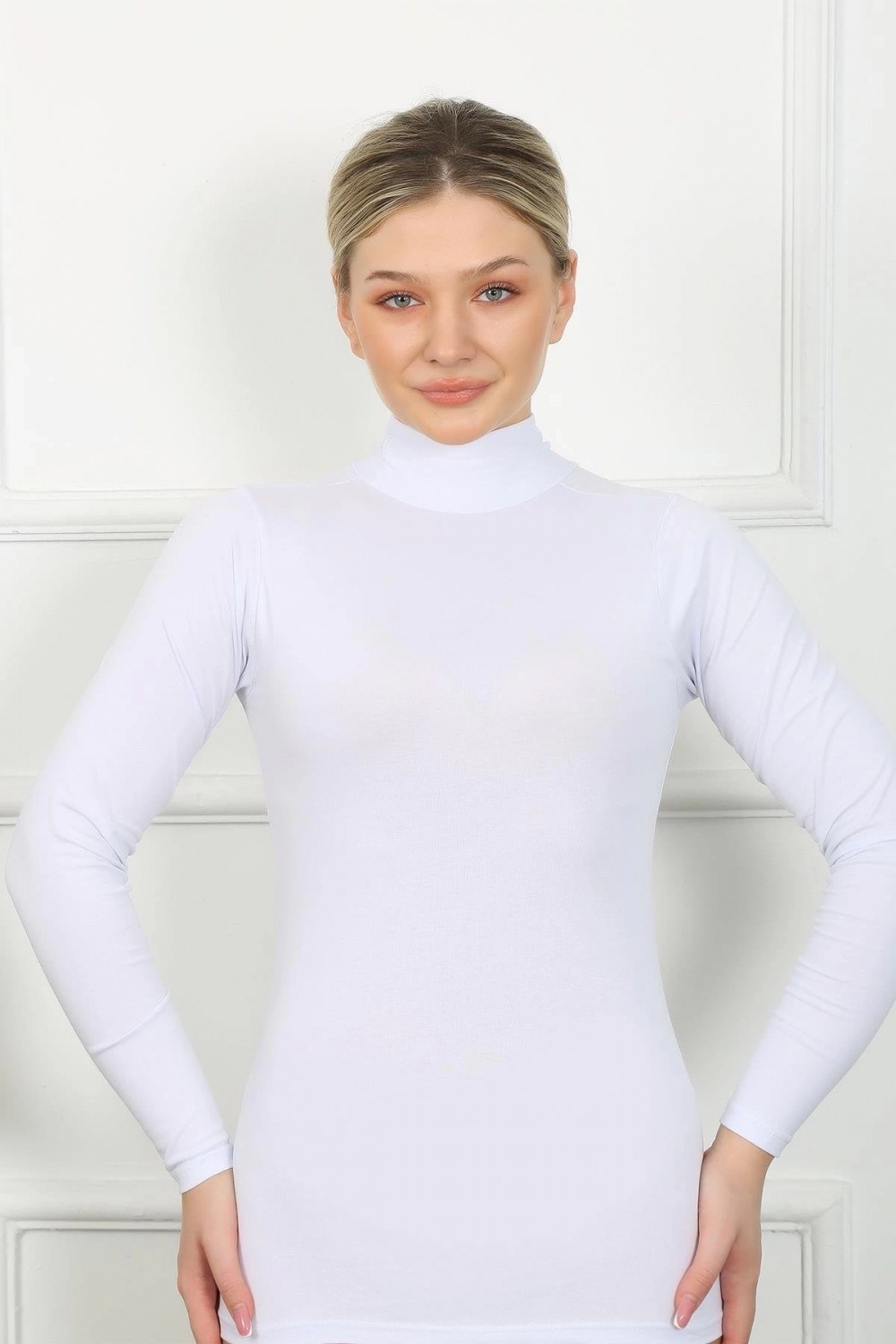 Hace Bazaar Marsilyan- Bayan Uzun Kol Boğazlı Body Siyah