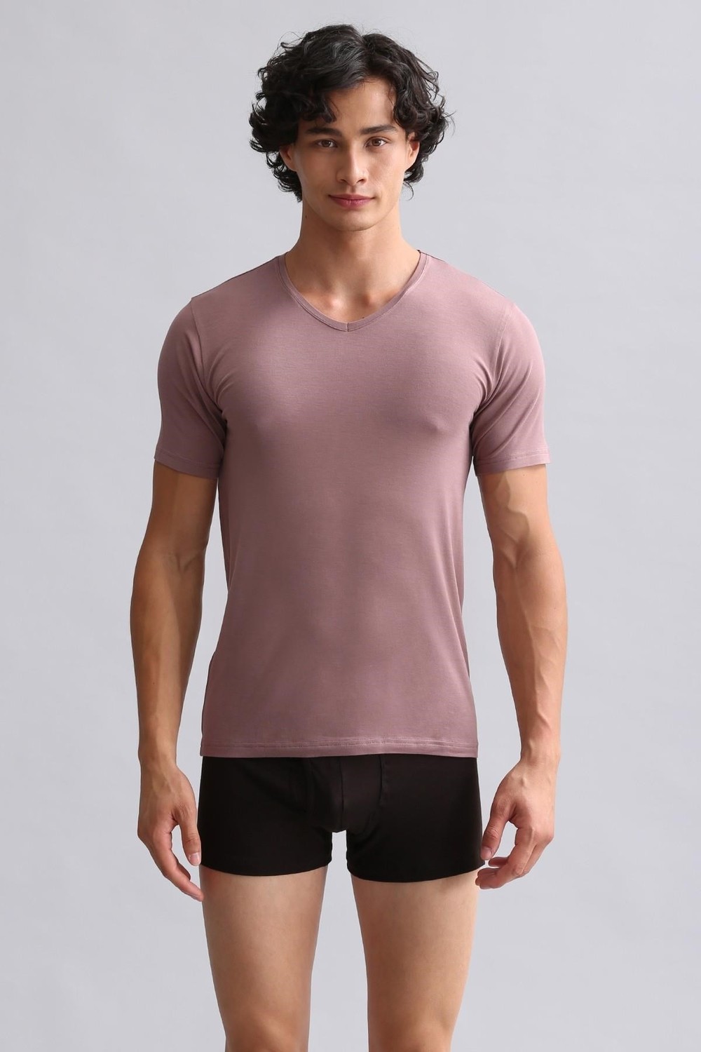 Mısırlı Modal By Tencel Hercules Slim Fit V Yaka Fanila / T-Shirt Bordo görsel 6