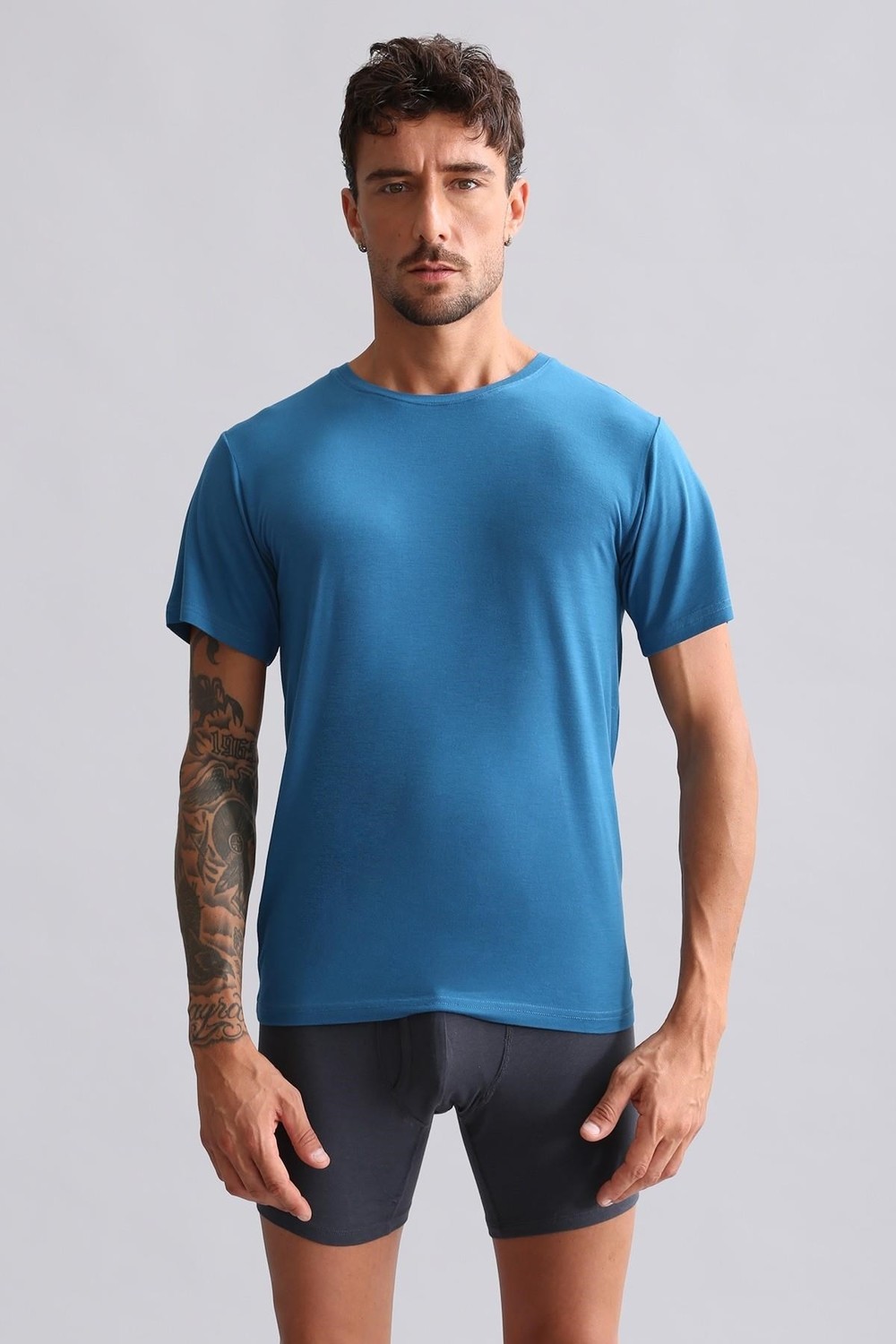 Mısırlı Modal By Tencel Hercules Slim Fit Bisiklet Yaka Fanila / T-Shirt Lacivert