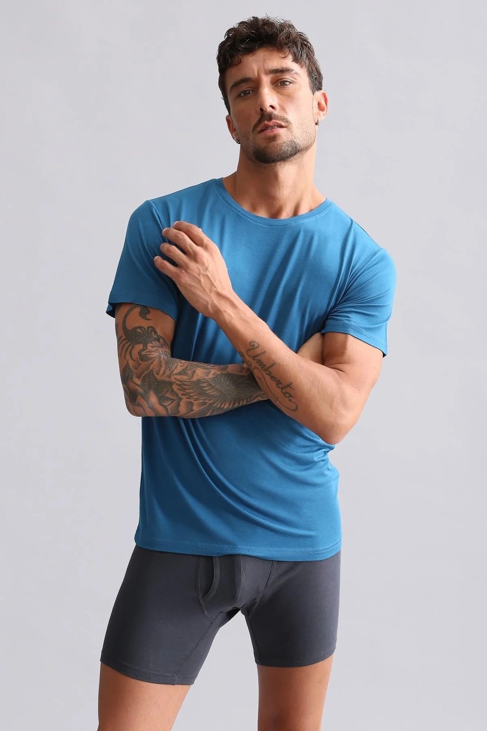Mısırlı Modal By Tencel Hercules Slim Fit Bisiklet Yaka Fanila / T-Shirt Lacivert görsel 2