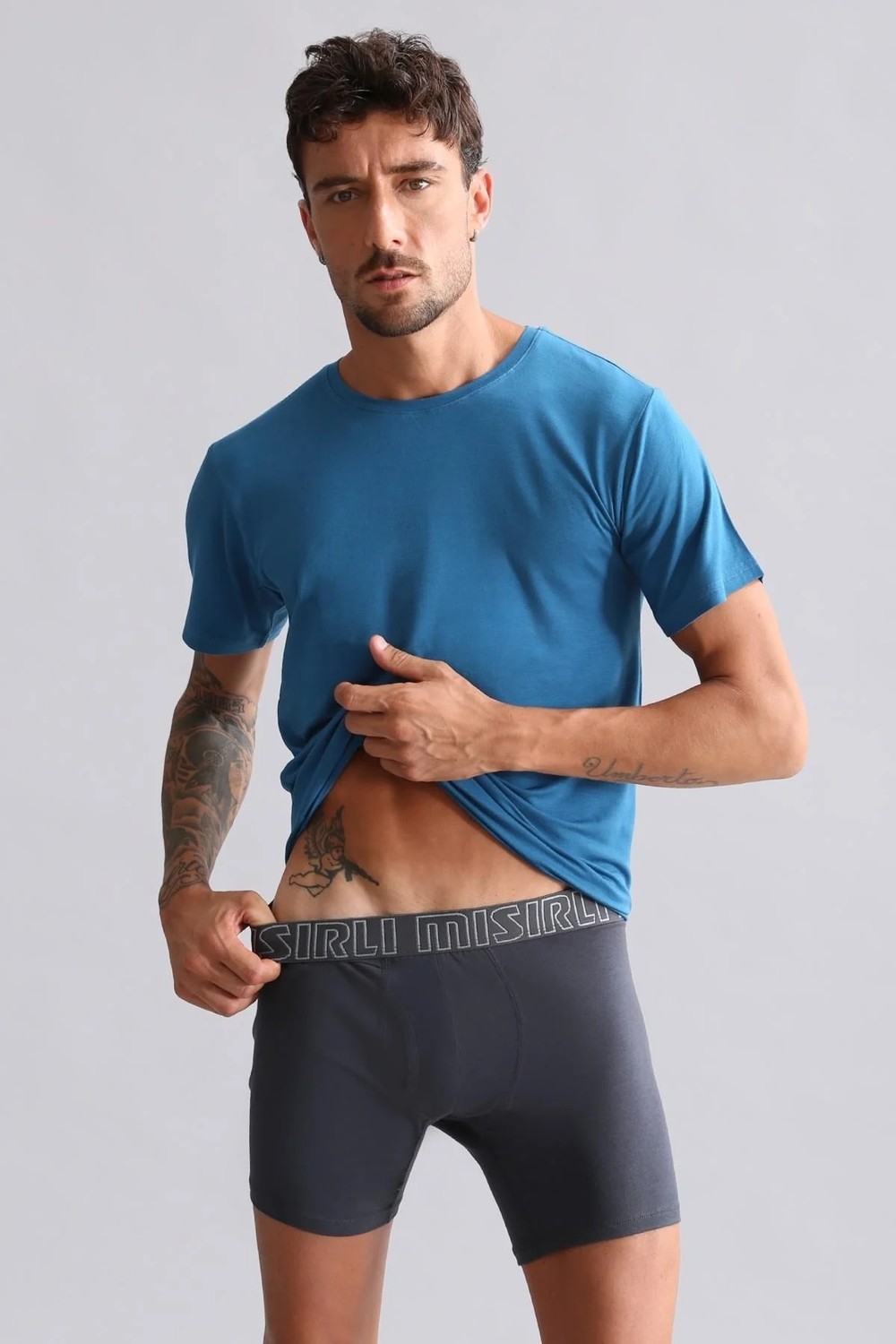 Mısırlı Modal By Tencel Hercules Slim Fit Bisiklet Yaka Fanila / T-Shirt Lacivert görsel 3