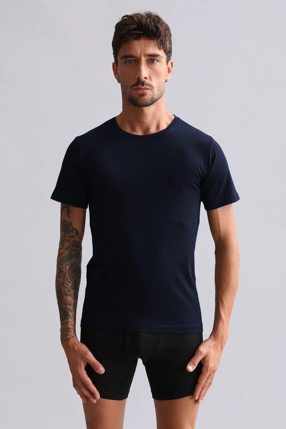 Mısırlı Modal By Tencel Hercules Slim Fit Bisiklet Yaka Fanila / T-Shirt Lacivert