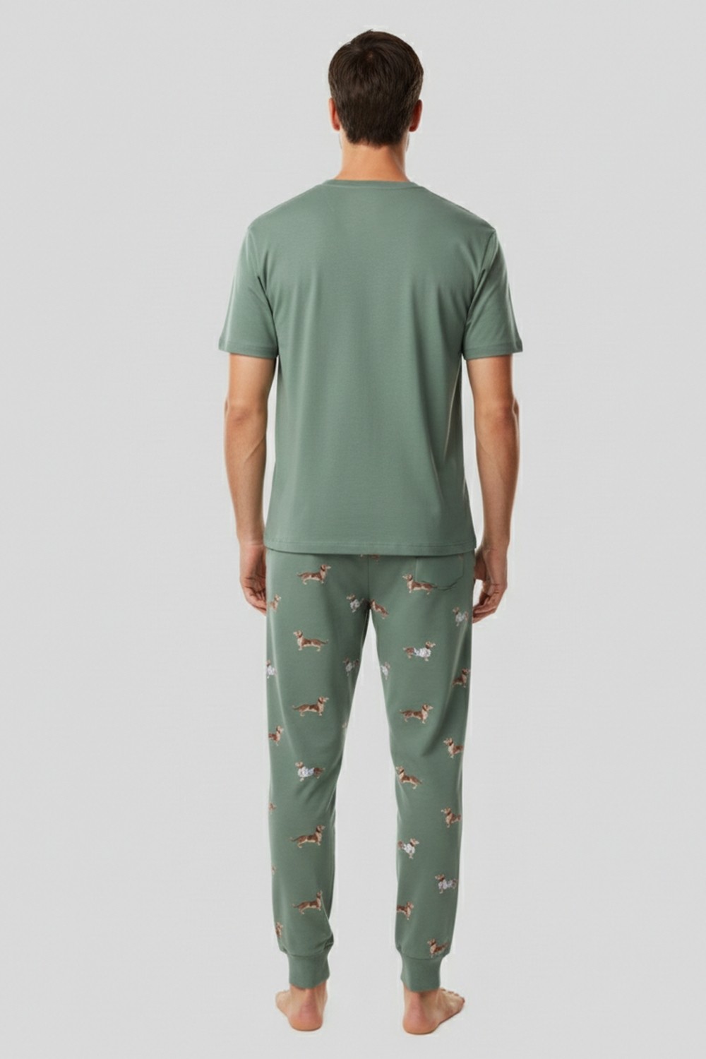 Mısırlı Pamuklu Kısa Kollu Pijama Takım Çağla Yeşili görsel 2