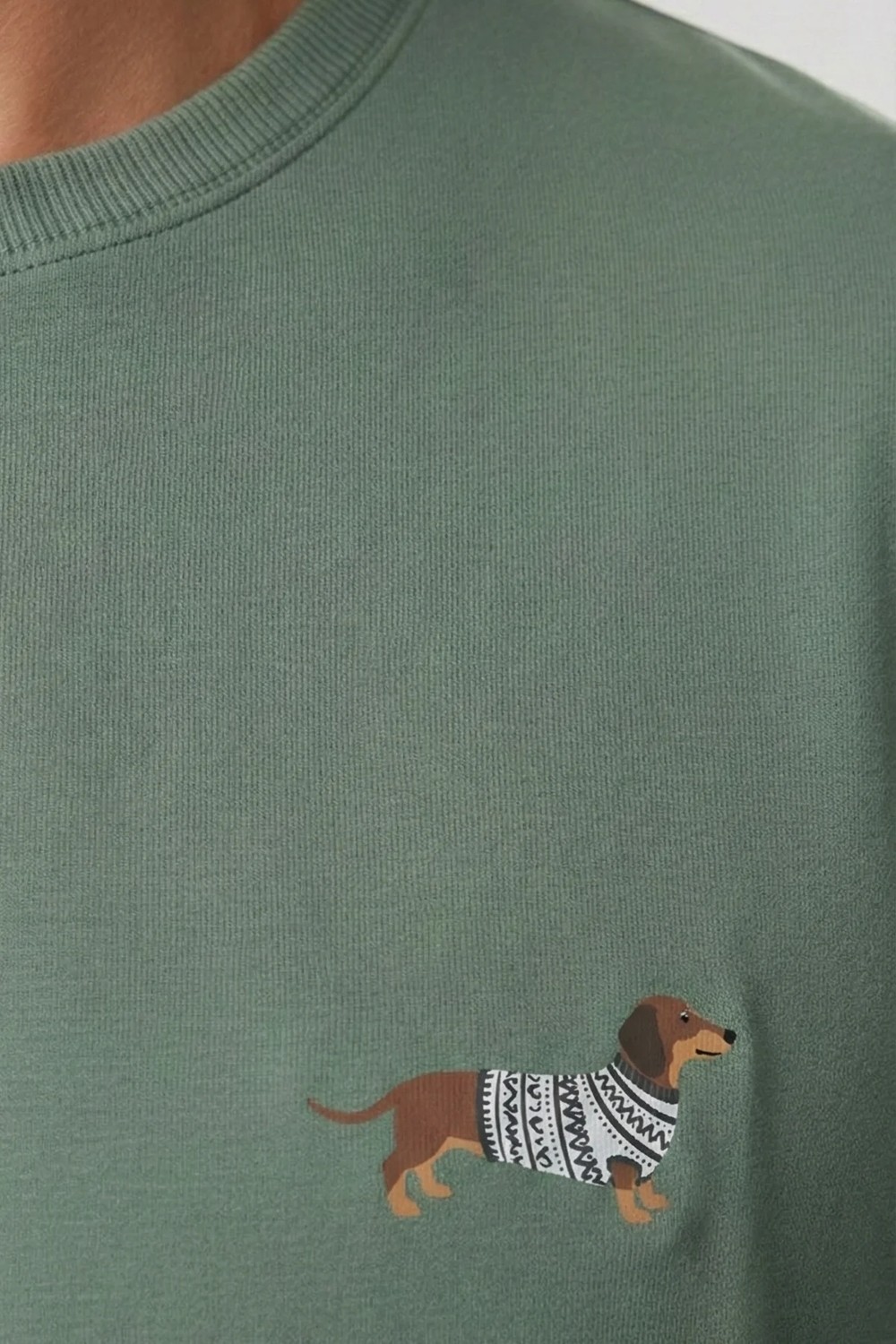 Mısırlı Pamuklu Kısa Kollu Pijama Takım Çağla Yeşili görsel 5