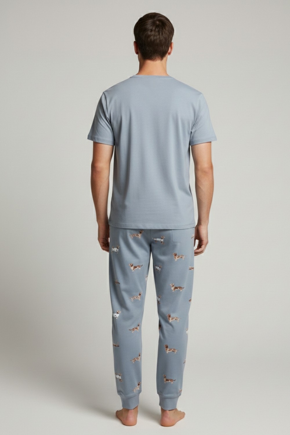 Mısırlı Pamuklu Kısa Kollu Pijama Takım Mavi görsel 2
