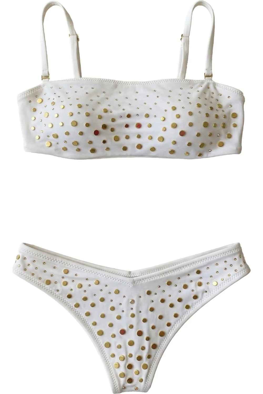 Mısırlı Zımba Detaylı Straplez Bikini Takım Siyah görsel 8