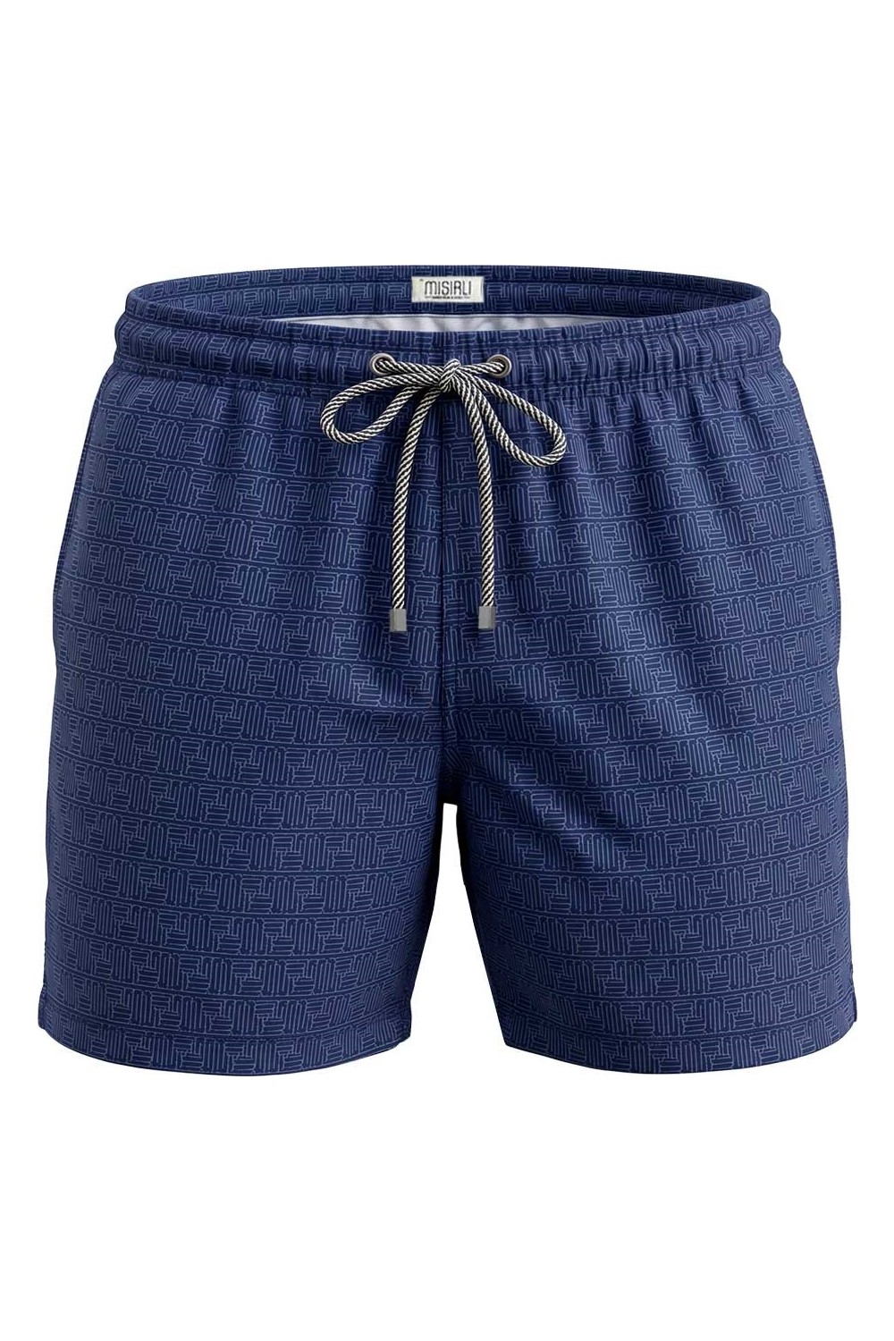Mısırlı Erkek Monogram Desenli Deniz Şort Bordo görsel 8
